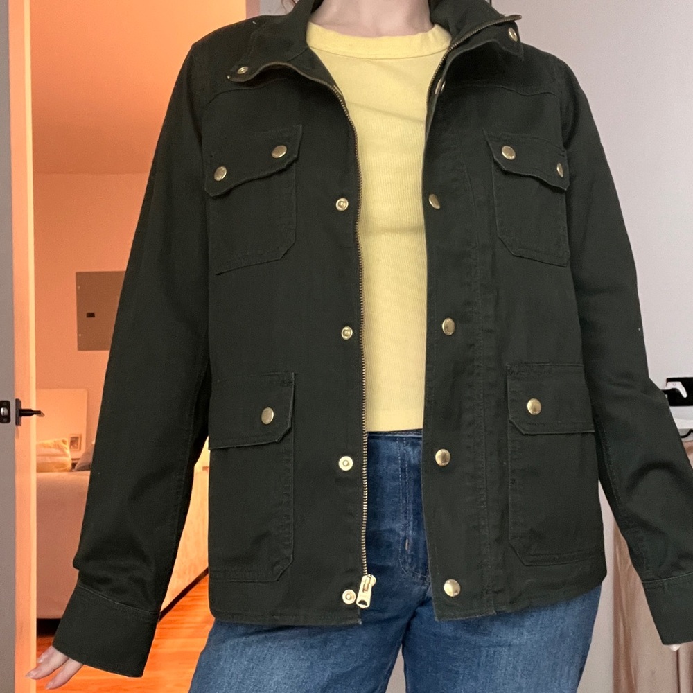 NWT J. Crew Olive Green Utility Jacket, M